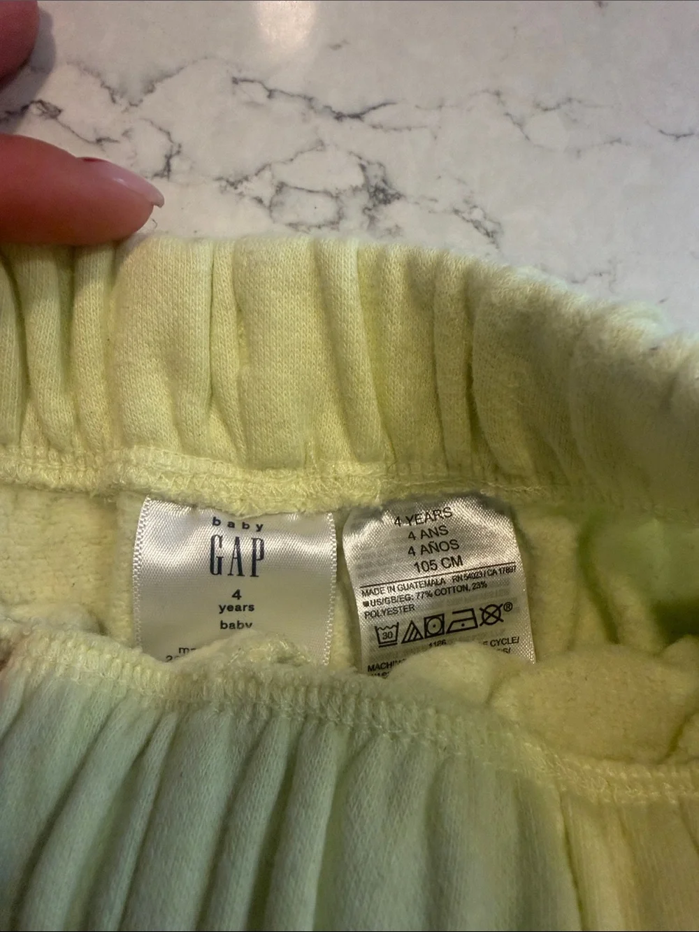 GAP Pale Yellow Fleece Jogger Pants